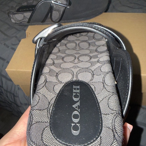 Coach Black Suede Clogs with Silver Buckle - Picture 3 of 8